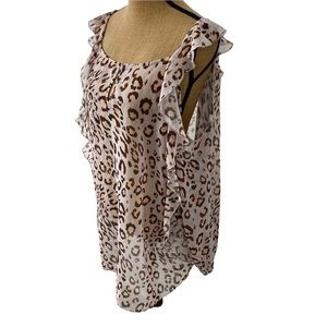 Fabulous Simply Be Capsule Leopard Print Cold Shoulder Top Blouse Shirt size 18